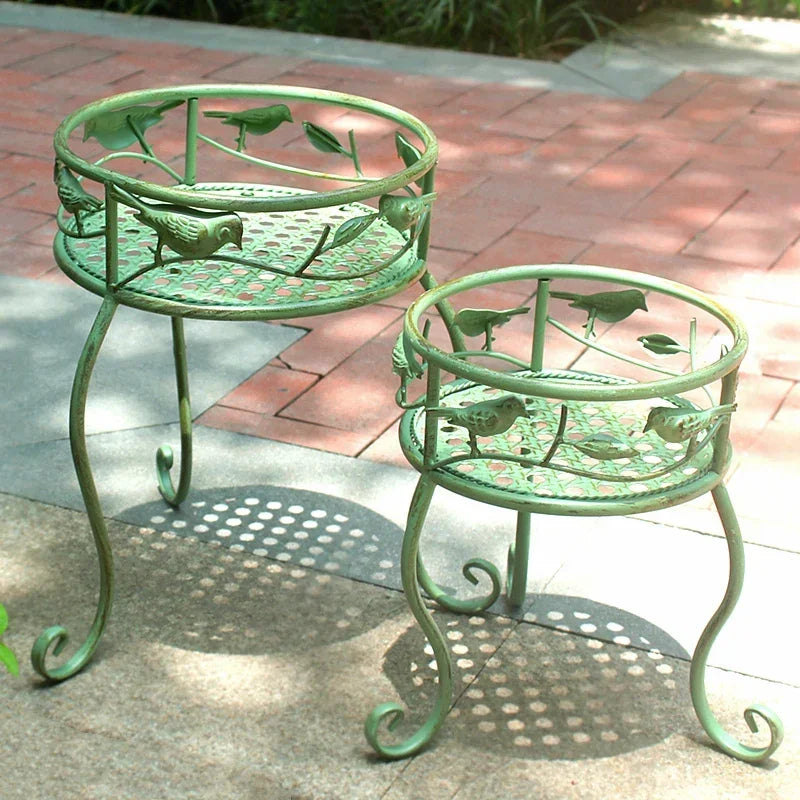 European Garden Stand for Flowers Wrought Iron Do Old Plant Shelves Courtyard Succulent Flower Stool Balcony Flowerpot Holder