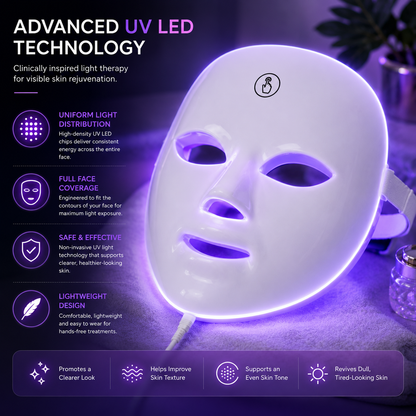UV LED Face Mask – Advanced Light Therapy Skincare Device for Radiant & Youthful-Looking Skin