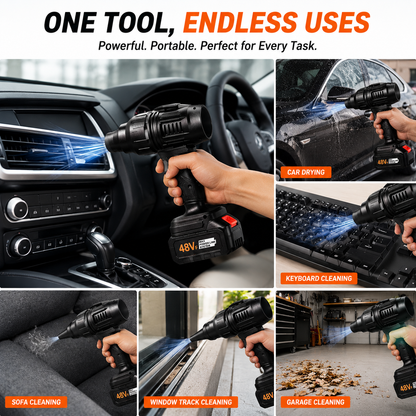Cordless Electric Air Duster & Turbo Blower | Rechargeable High-Power Dust Cleaning Gun