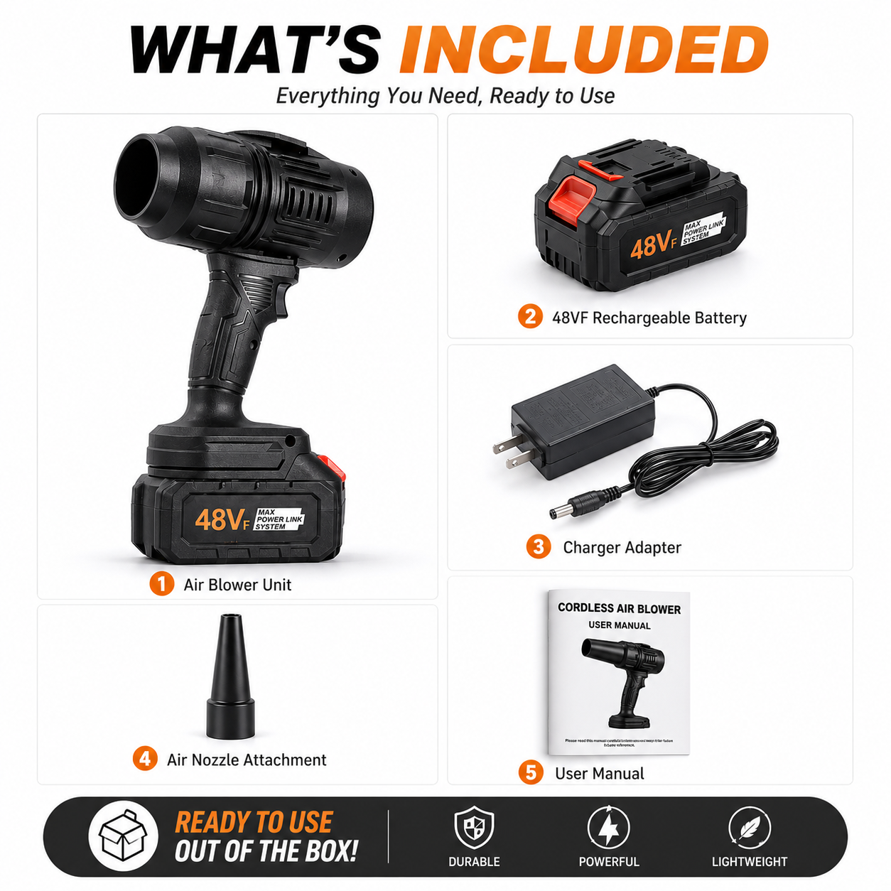 Cordless Electric Air Duster & Turbo Blower | Rechargeable High-Power Dust Cleaning Gun