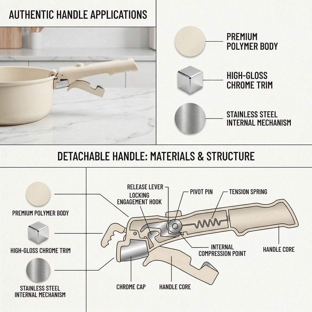 Heavy Duty Removable Pot Handle | Universal Detachable Cookware Handle for Pots & Pans