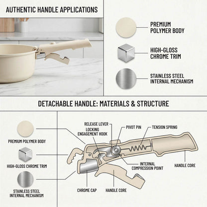 Heavy Duty Removable Pot Handle | Universal Detachable Cookware Handle for Pots & Pans