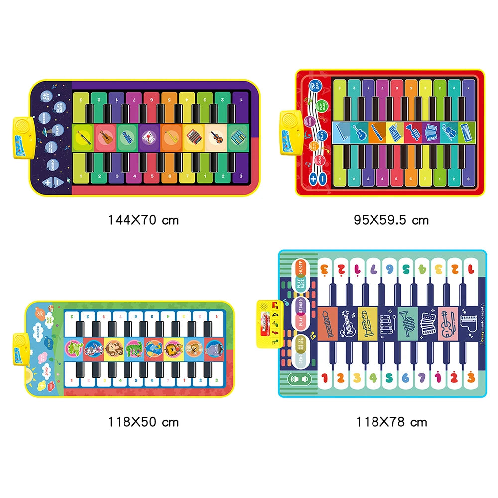 Kids Musical Piano Mat Duet Keyboard Play Mat 20 Keys Floor Piano with 8 Instrument Sound 5 Paly Modes Dance Pad