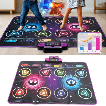 【HOT】Dance Game Mat Electronic Dance Mat Built in Music Dual Player Interactive Dance Game Pad for Home Use