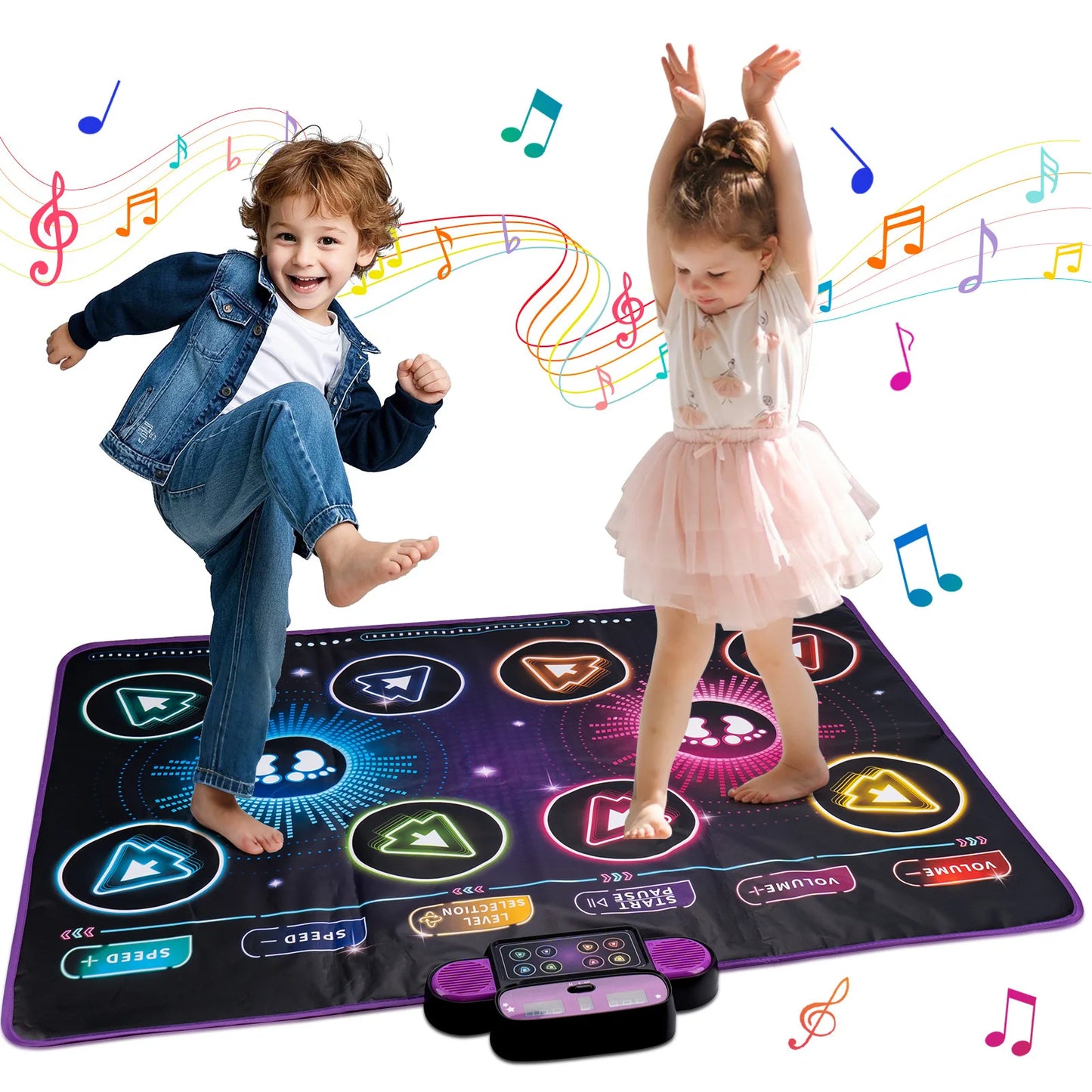 【HOT】Dance Game Mat Electronic Dance Mat Built in Music Dual Player Interactive Dance Game Pad for Home Use