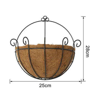 Hanging basket, flower pot, coconut palm, pastoral wall hanging, succulent plant, green ivy, hanging basin
