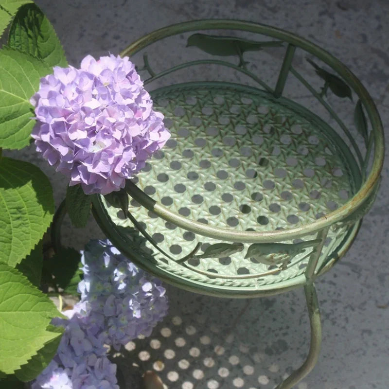 European Garden Stand for Flowers Wrought Iron Do Old Plant Shelves Courtyard Succulent Flower Stool Balcony Flowerpot Holder