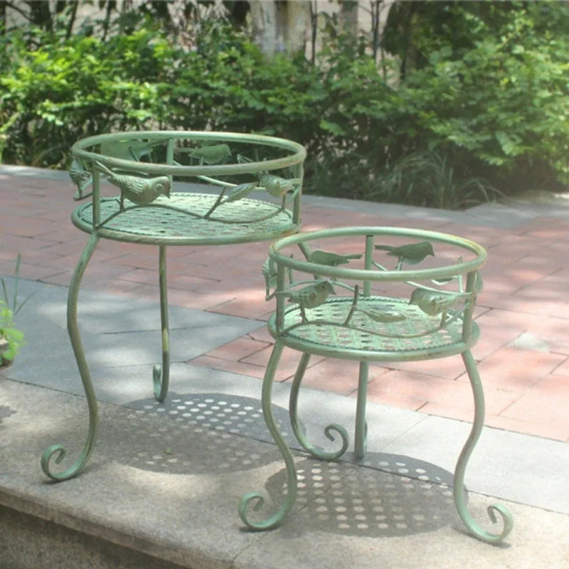 European Garden Stand for Flowers Wrought Iron Do Old Plant Shelves Courtyard Succulent Flower Stool Balcony Flowerpot Holder