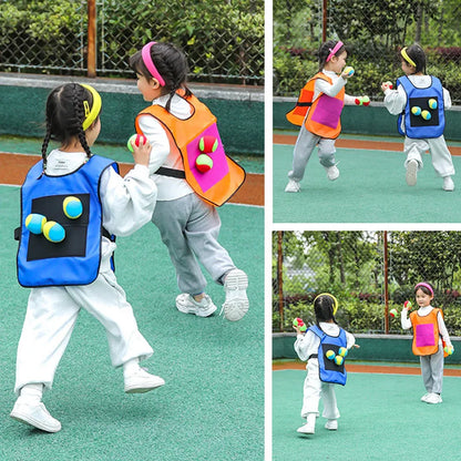 Kid Dodgeball Game Sticky Jersey Vests Set Outdoor Funny Competition Sport Throwing Target Game Catch Toss Soft Beach Ball Toy
