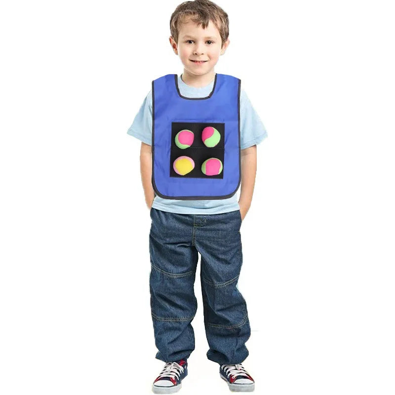 Kid Dodgeball Game Sticky Jersey Vests Set Outdoor Funny Competition Sport Throwing Target Game Catch Toss Soft Beach Ball Toy