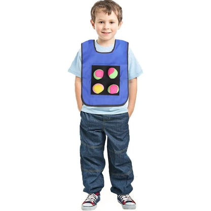 Kid Dodgeball Game Sticky Jersey Vests Set Outdoor Funny Competition Sport Throwing Target Game Catch Toss Soft Beach Ball Toy