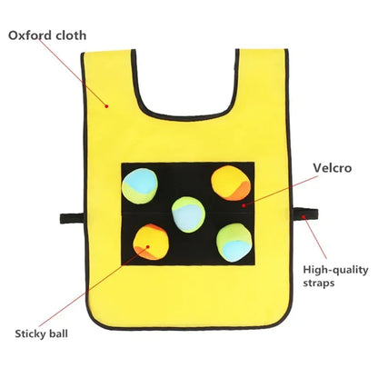 Kid Dodgeball Game Sticky Jersey Vests Set Outdoor Funny Competition Sport Throwing Target Game Catch Toss Soft Beach Ball Toy