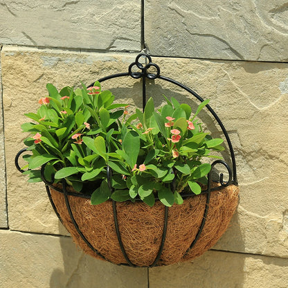 Hanging basket, flower pot, coconut palm, pastoral wall hanging, succulent plant, green ivy, hanging basin
