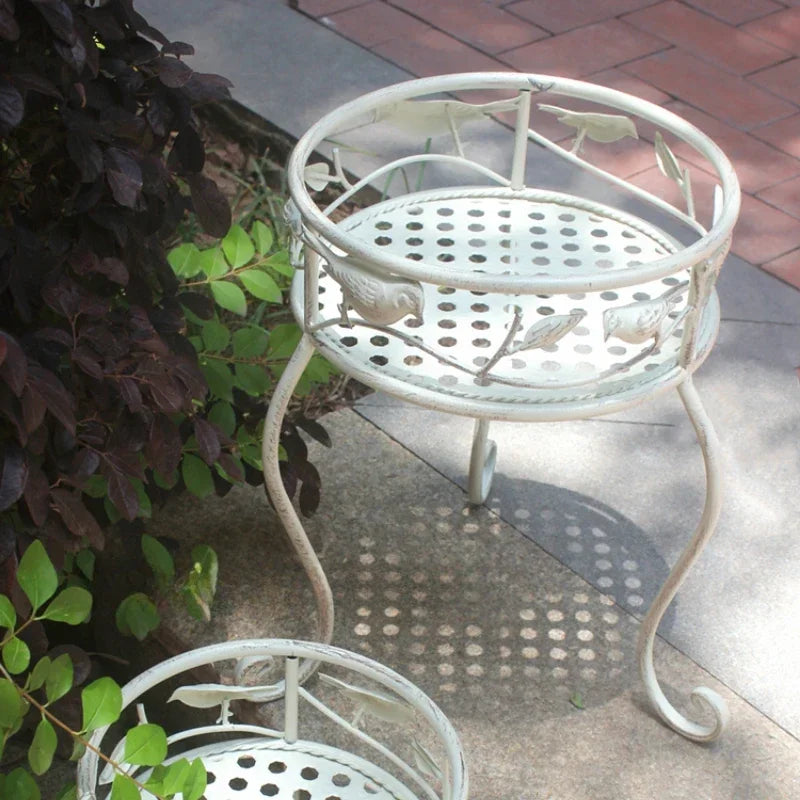 European Garden Stand for Flowers Wrought Iron Do Old Plant Shelves Courtyard Succulent Flower Stool Balcony Flowerpot Holder