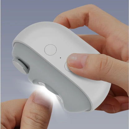 Electric Nail Clipper Electric Nail Trimmer Polisher Portable Fingernail Cutter with Light File Nail Clip Storage Rechargeable
