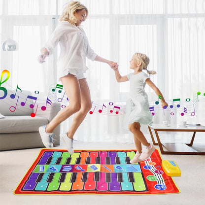 Kids Musical Piano Mat Duet Keyboard Play Mat 20 Keys Floor Piano with 8 Instrument Sound 5 Paly Modes Dance Pad