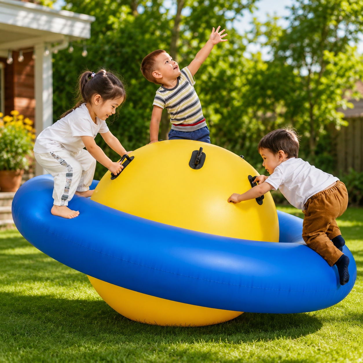 Inflatable Rocking Climbing Ball for Kids | Giant Balance Bouncer Outdoor Play Toy